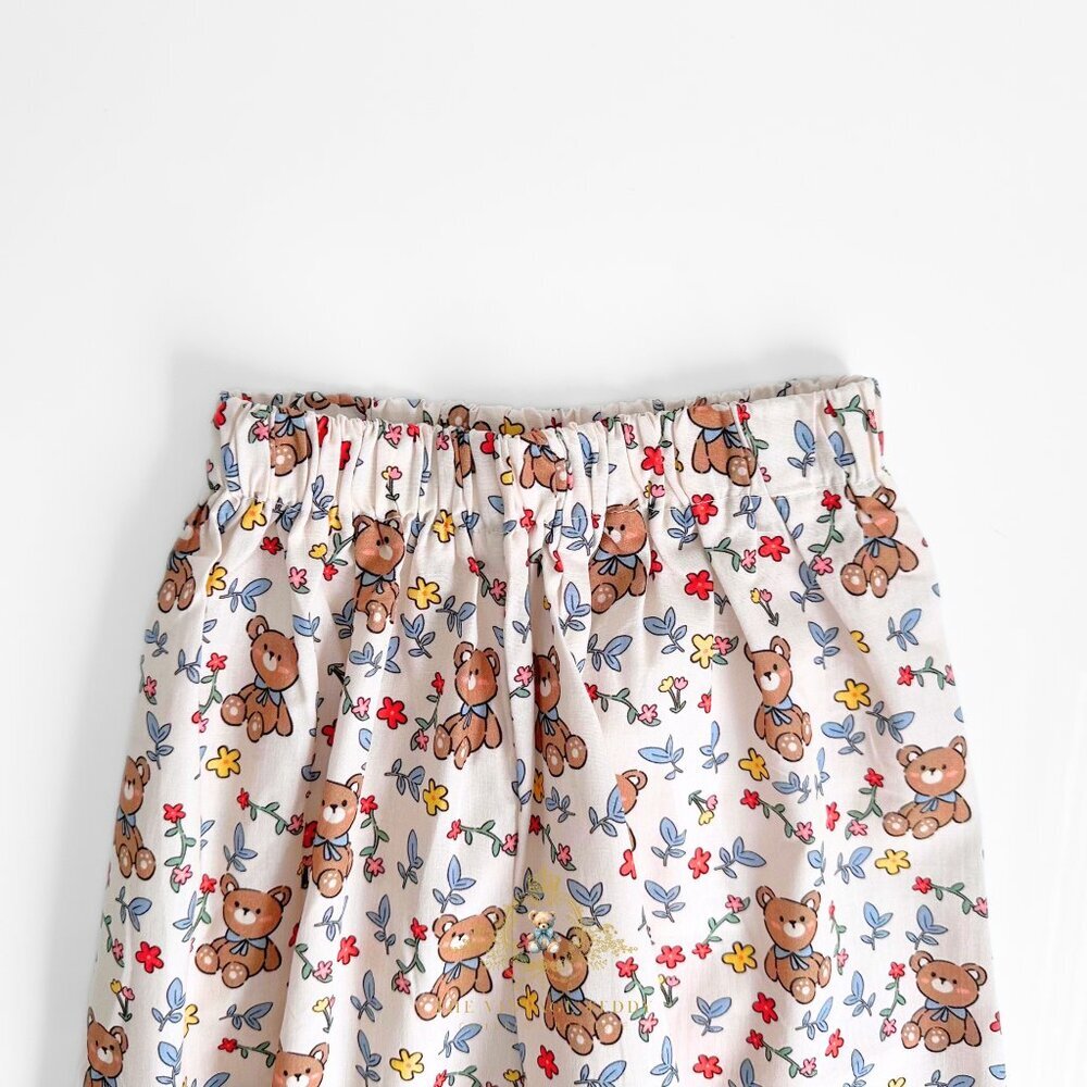 NWT Cute Girls Luna Pants Comfy Loose Fitting Bohemian Teddy Bear & Flowers 2T - Picture 2 of 4